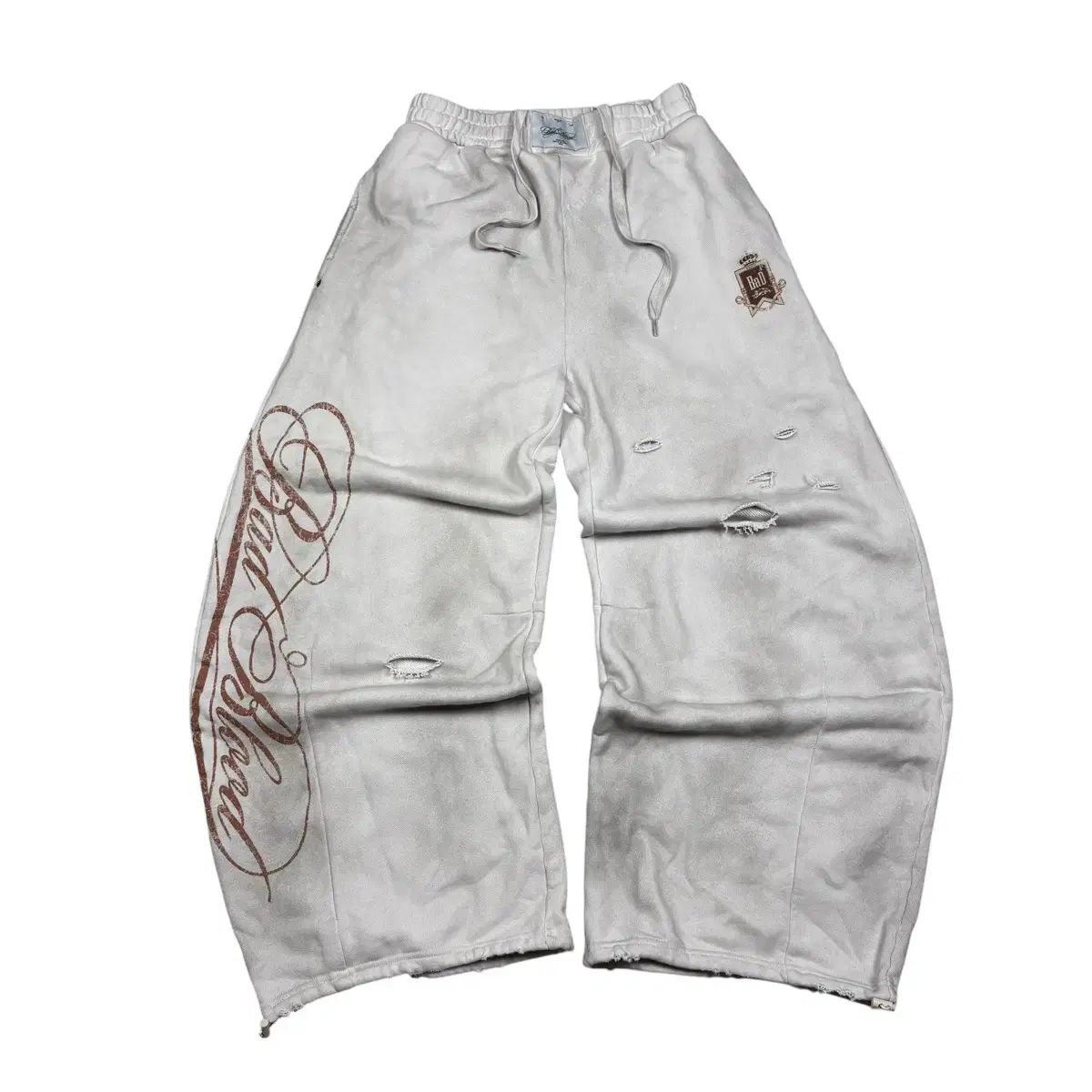 BADBLOOD ウォッシュ 白 LLUD ジョガー スウェット パンツ
