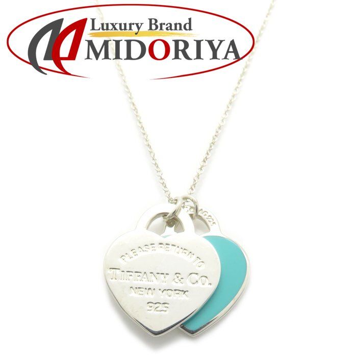 TIFFANY&Co. ティファニー リターントゥティファニー ダブルハートタグ ネックレス ミニ ブルー シルバー925xエナメル レディース/295845【中古】【BJ】