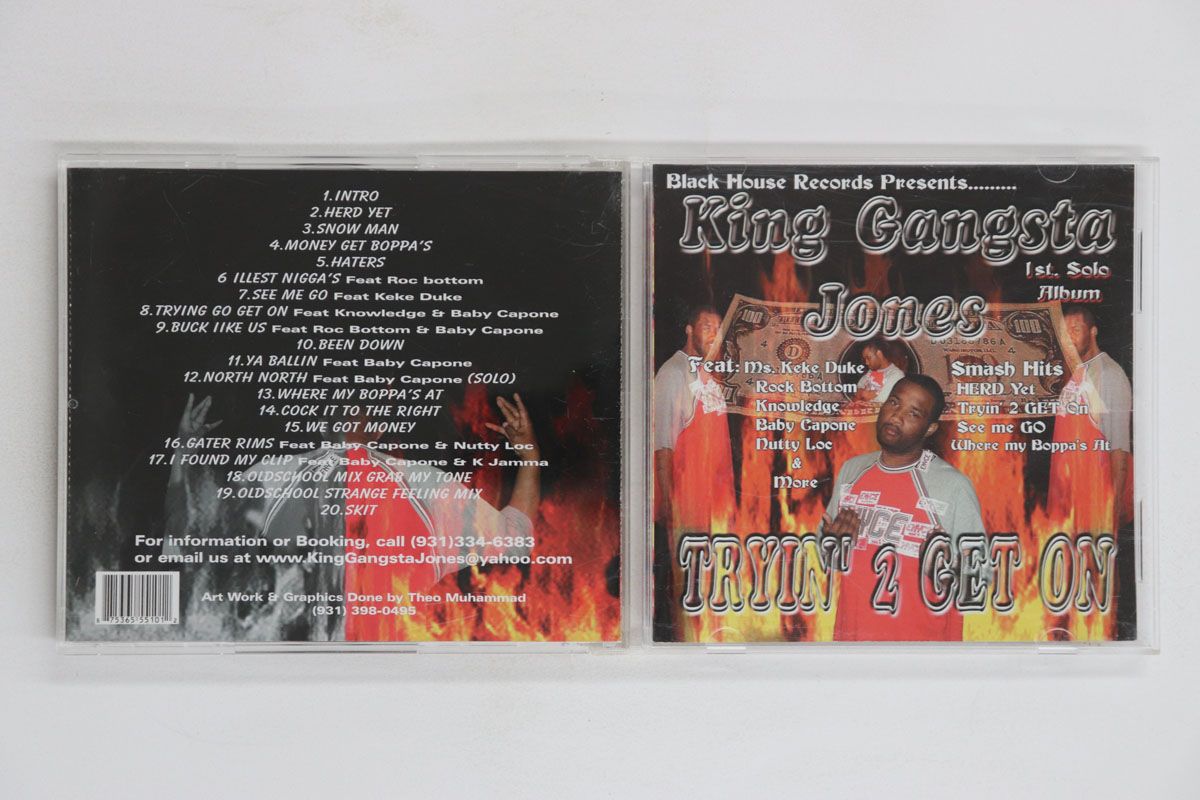 CD King Gangsta Jones Tryin 2 Get On 40415 Black House Records /00110