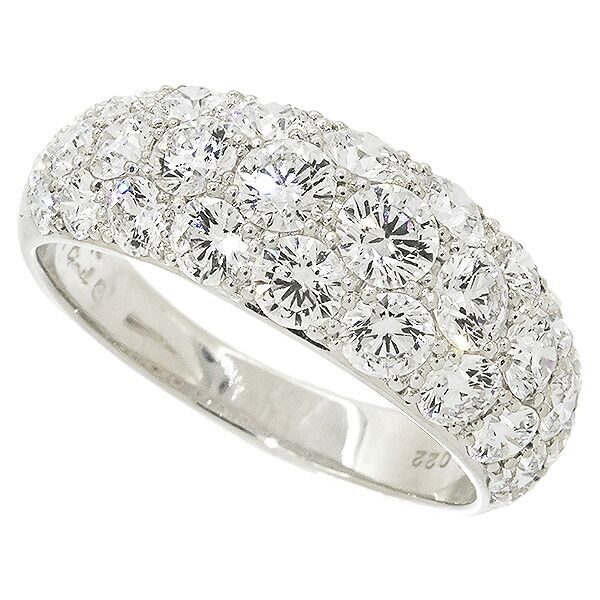 送料無料・返品可♪ギメル パヴェダイヤ3.022ct リング PT950 18号 新品仕上げ済み♪【中古】