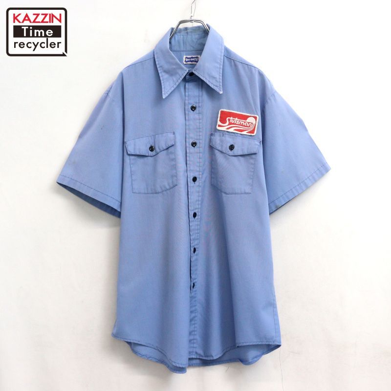 70s vintage BIG SMITH ワッペン ワークシャツ メンズ XL~サイズ相当 ビッグサイズ オーバーサイズ