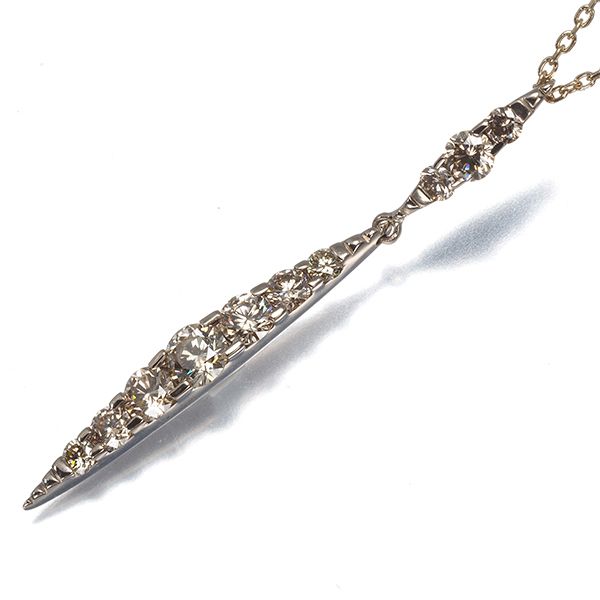 カシケイ ネックレス ブラウン ダイヤ ダイヤモンド 1.00ct ネイキッド K18BG #196492