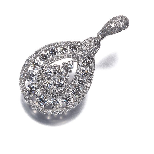 ダイヤ ダイヤモンド 1.16ct ティアドロップ クラシック ペンダントトップ K18WG #198349
