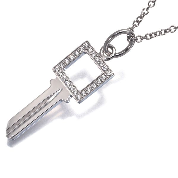 ティファニー ネックレス ダイヤ ダイヤモンド モダンキー K18WG #198657 92,400円