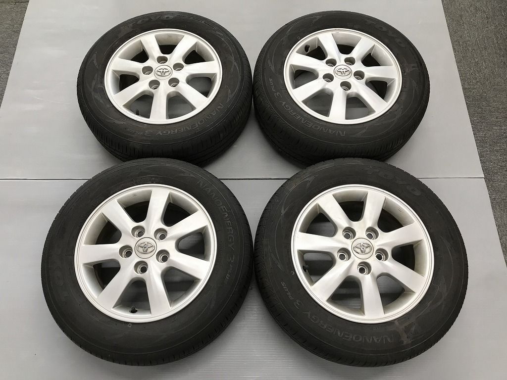◎すぐ使えます トヨタ純正セット TOYO ナノエナジー 195/65R15 傷少 15inc 6J +50 114.3/5H 即納 個人宅OK 4本 検) VOXY ノア プリウスα