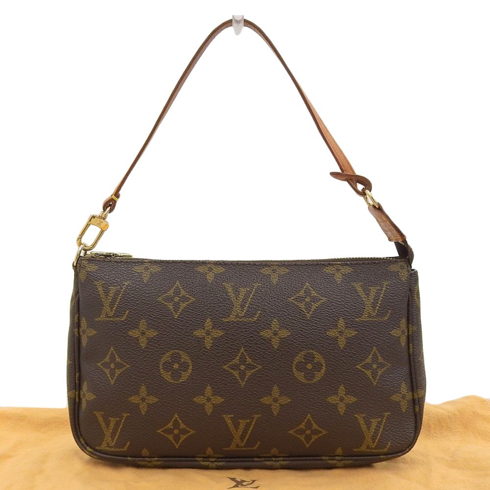 【本物保証】 布袋付 ルイヴィトン LOUIS VUITTON モノグラム ポシェット アクセソワール M51980 アクセサリーポーチ ポーチ