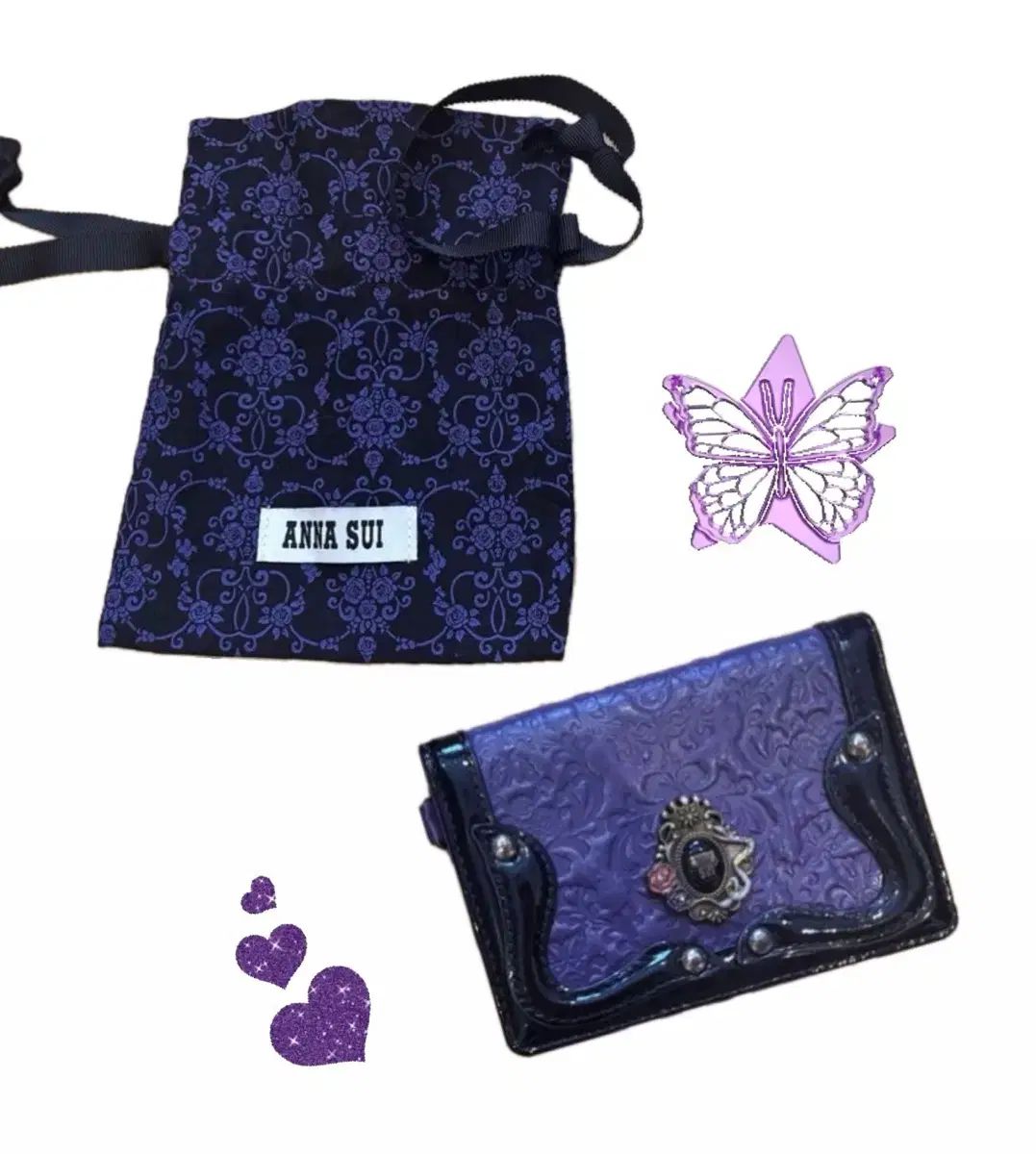anna sui アナスイ 財布 カードウォレット 紫 ギャル ヴィンテージ 19,755円