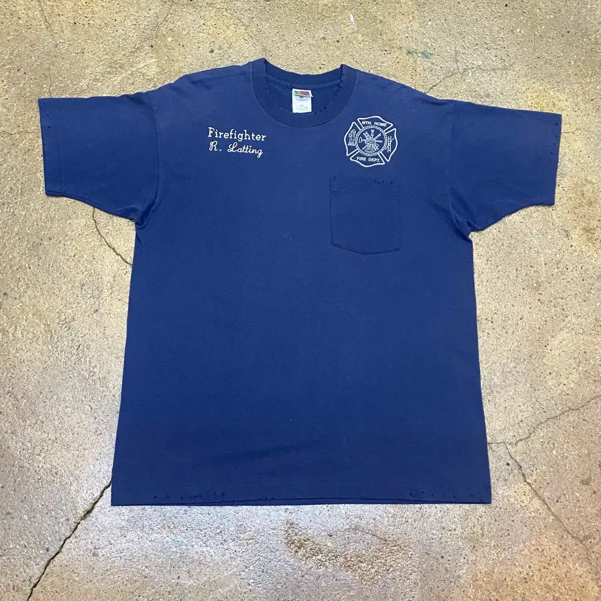 90s アメリカンヴィンテージ 消防士 Single スティッチ 半袖 Tシャツ