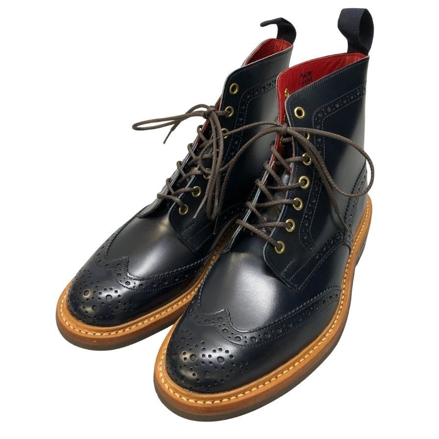 トリッカーズ M2508 ウィングチップ カントリーブーツ メンズ サイズ 8ハーフ ネイビー Tricker’ｓ ブーツ 約27.5cm【LA】【中古】 27,300円
