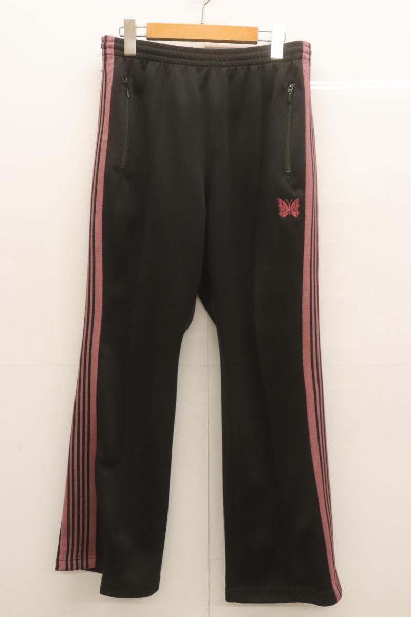 【中古】 Needles メンズパンツ S Boot Cut Track Pant Needles S 黒 ブラック ピンク 桃 刺繍