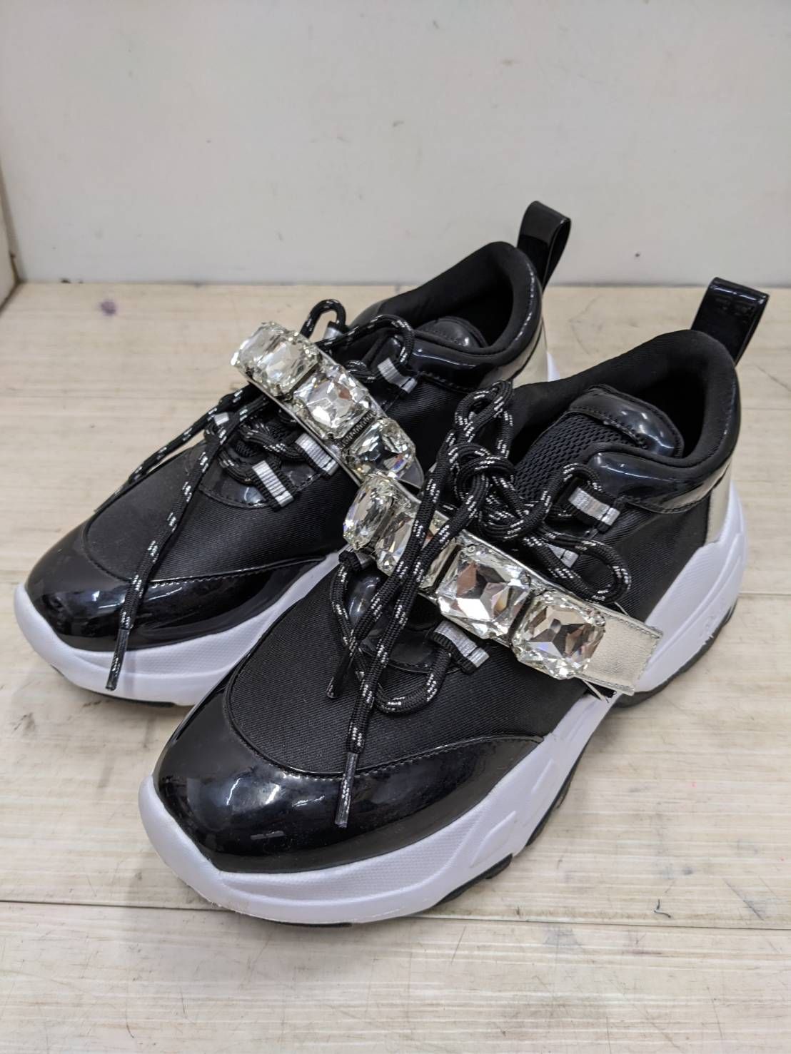 free shipping S96943 RADY lady high cut bijou sneakers size S thick bottom women