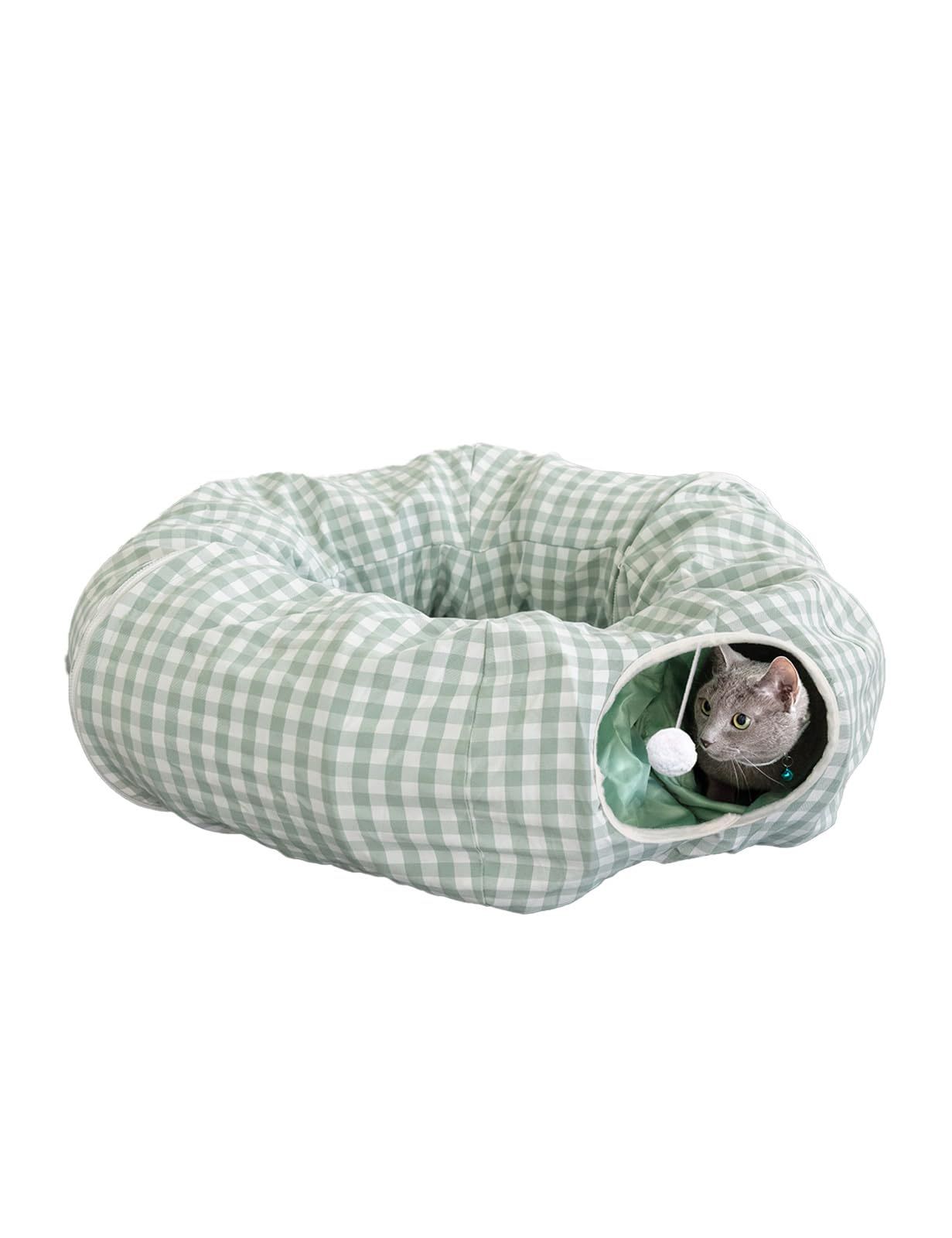 [セブンペット] 猫 トンネル 丸型 キャットトンネル 折りたたみ式 連結可能 ドーナツ型 爪に強い 毛が付きにくい 猫用おもちゃ 遊びながら運動 ストレス発散 CTH001-GRN_FREEt 6,419円