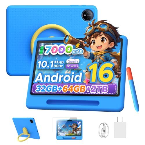 【キッズタブレット 子供用 Android16 3?7歳向け】P10 10インチ Wi-Fiモデル、32GB RAM+64GB ROM+2TB拡張、90Hz画面、Gemini AI搭載、7000mAh、5G WiFi、顔認識・児童保護、保護ケ ad90f845