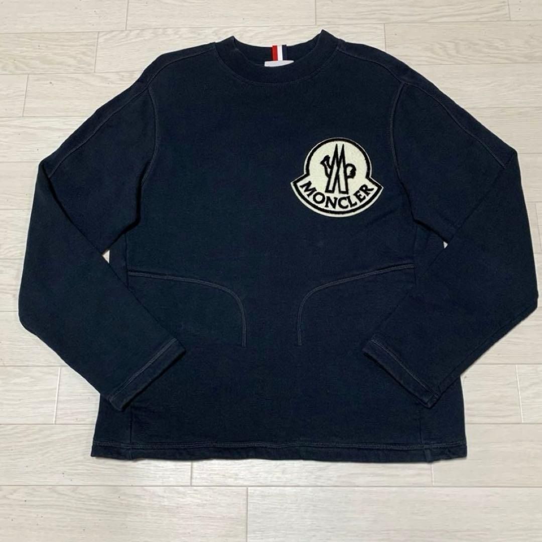 MONCLER ネイビー クルーネック Ｓ　スウェット　5P72
