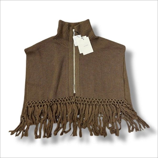 参考上代46,200円 未使用 UJOH Fringe High Neck Knit Vest フリンジハイネックニットベスト ウジョー U754-K01-107 グレージュ 2 （792MG）