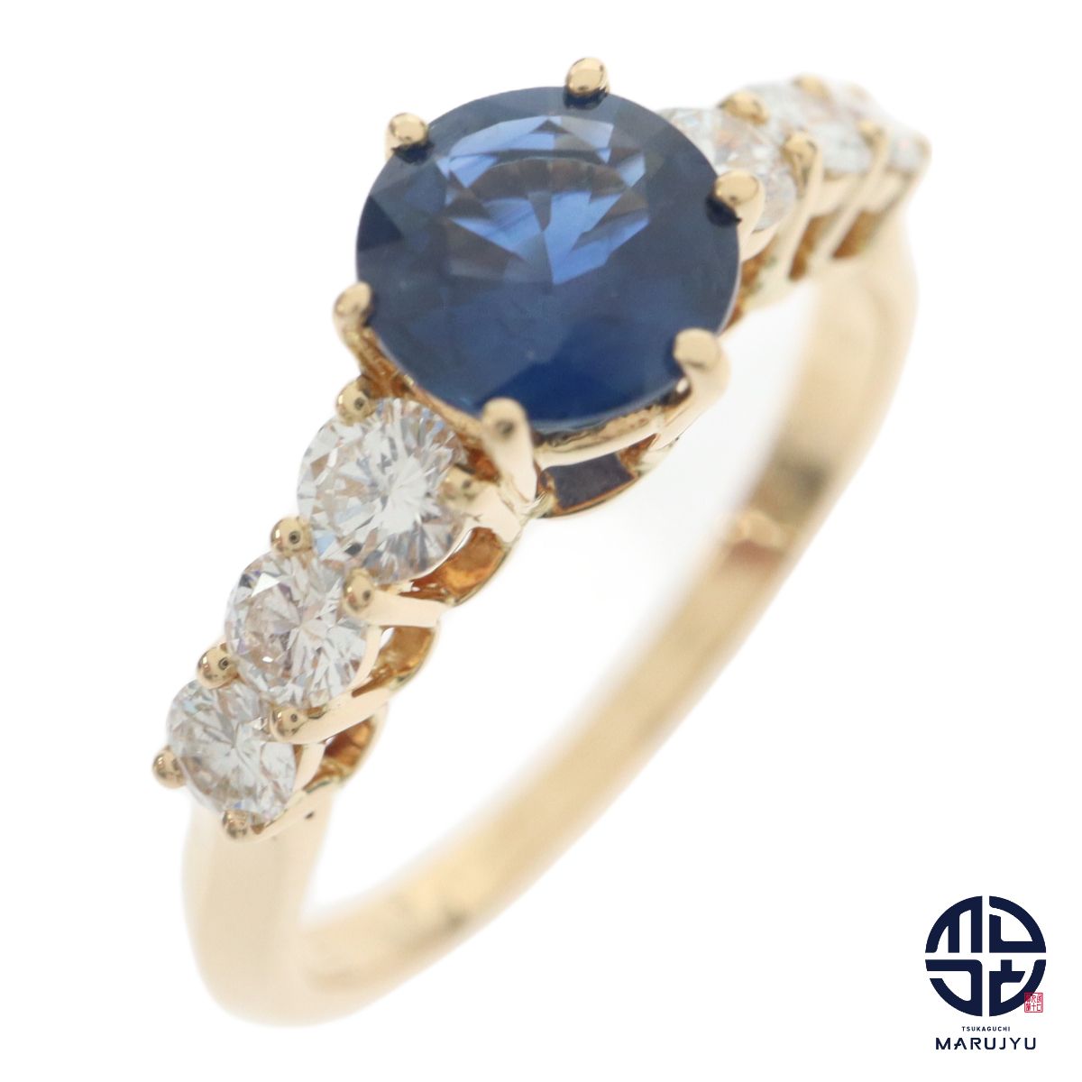 CHAUMET ショーメ K18 18金イエローゴールド サファイア ダイヤ リング 指輪 ジュエリー アクセサリー ブランド 約11.5号 ヴィンテージ