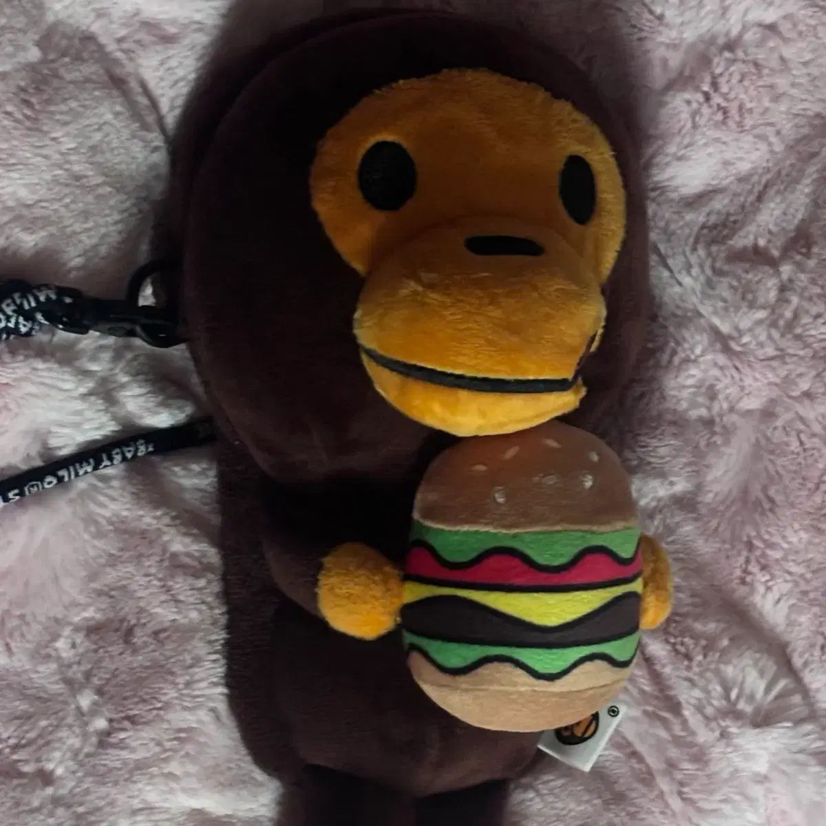 A BATHING APE(R) ベイビー マイロ ハンバーガー ウール バッグ ブラウン