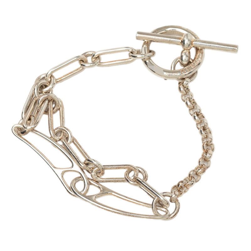 エルメス シェーヌダンクル パンク SH Tバー ブレスレット SV925 シルバー レディース HERMES【240-81475】