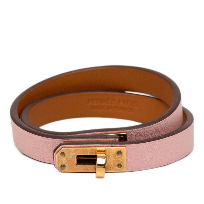 エルメス ミニケリー ドゥブルトゥール ブレスレット サイズ:T2 ピンク ゴールド レザー メッキ レディース HERMES【1-0283315】 29,054円