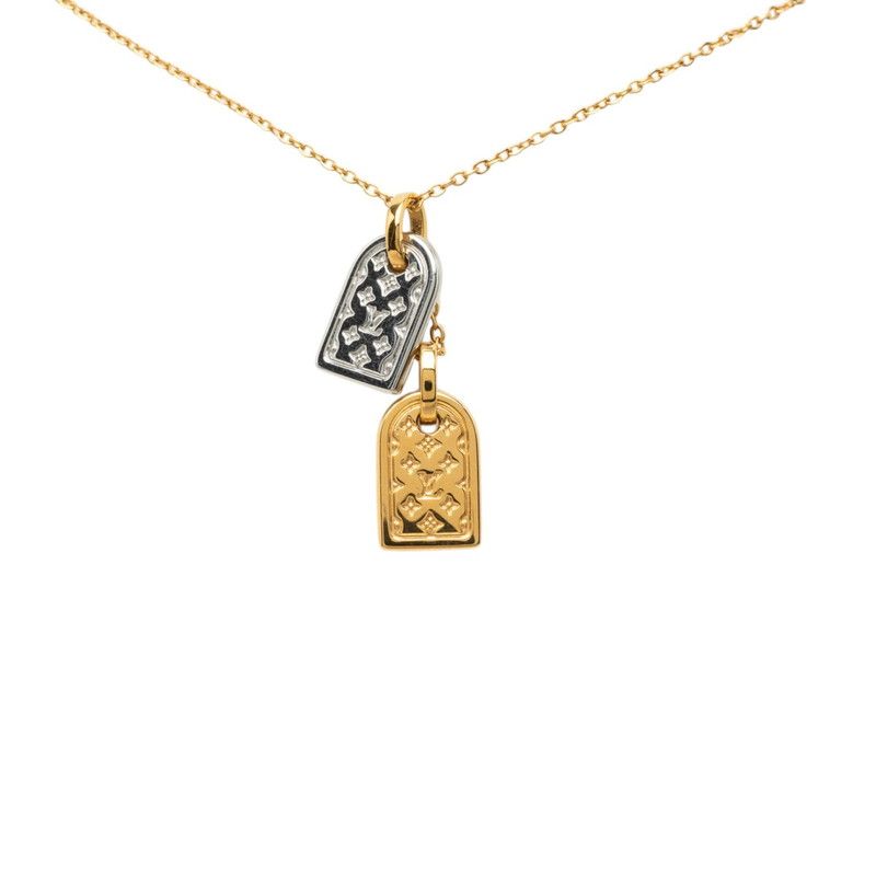 ルイ ヴィトン ネックレス ナノグラム ネックレス M63141 ゴールド シルバー メッキ メタル レディース LOUIS VUITTON【1-0283321】