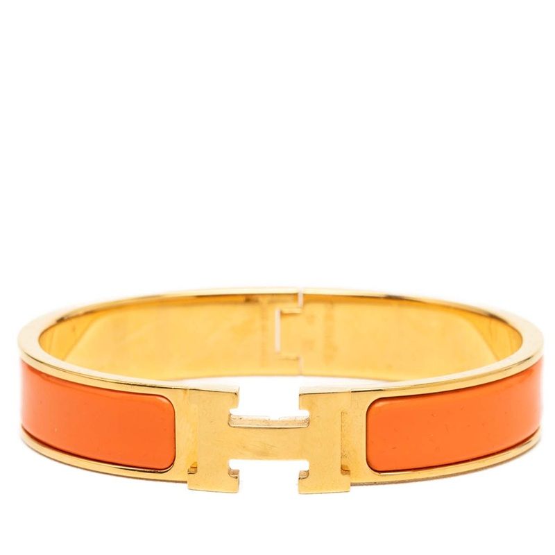 エルメス クリックH GM エナメルブレスレット バングル ゴールド オレンジ メッキ レディース HERMES【252-83735】 44,070円