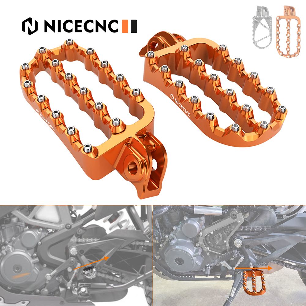 NICECNC KTM 390アドベンチャー 390ADV 2020〜2024対応 フラットフットペグ フットレスト 6061アルミ