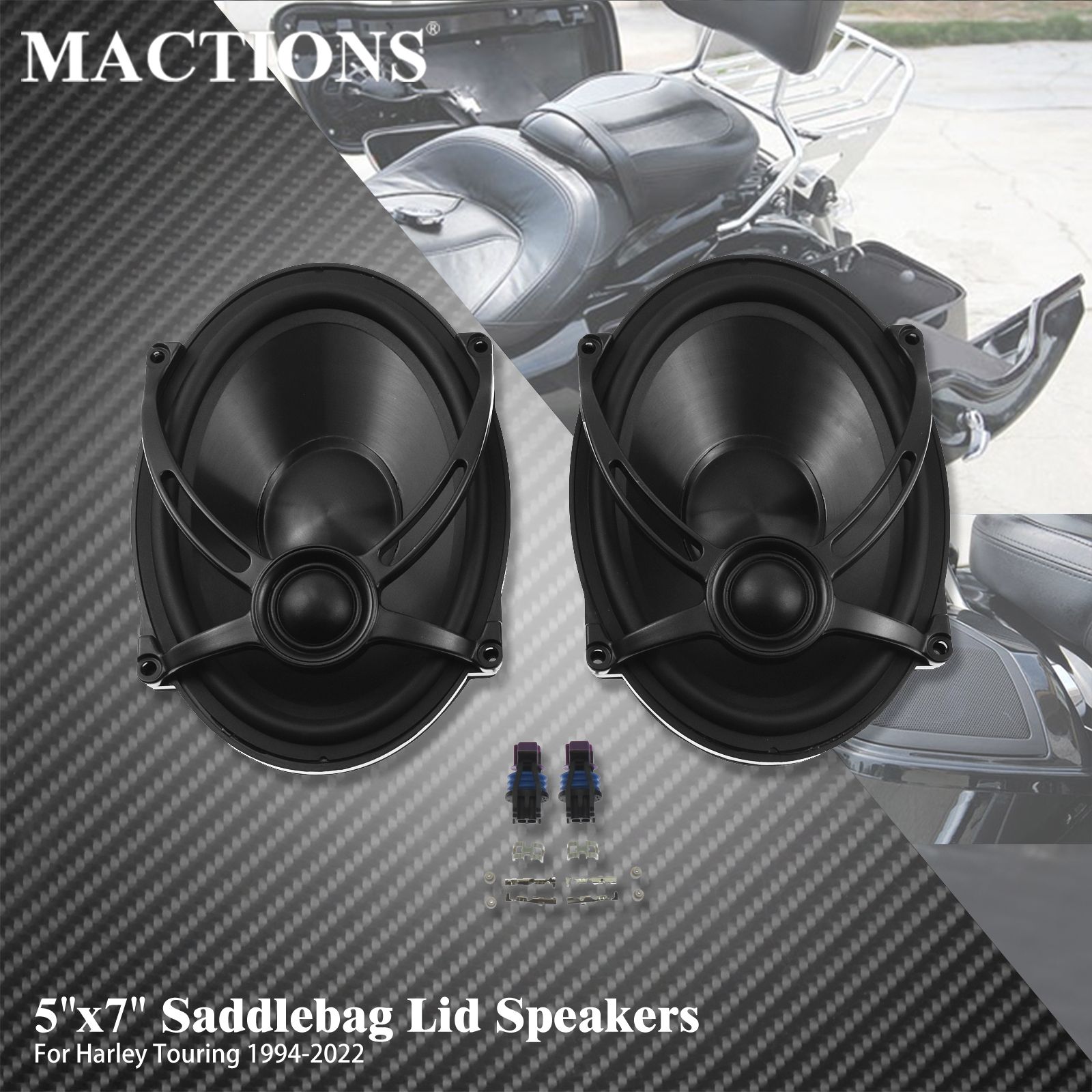 MACTIONS ハーレーダビッドソン ツーリング ストリート エレクトラ CVO 1994〜2022対応 サドルバッグリッドスピーカー 5