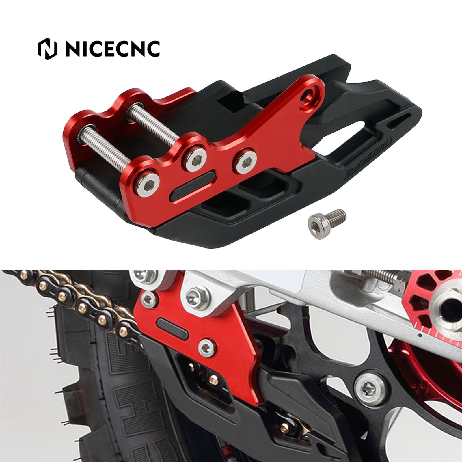 NICECNC ホンダ CRF250R CRF450R 2007〜2022 CRF250RX CRF450RX CRF250X CRF450X CRF450L CRF450RL対応 チェーンガイドガード