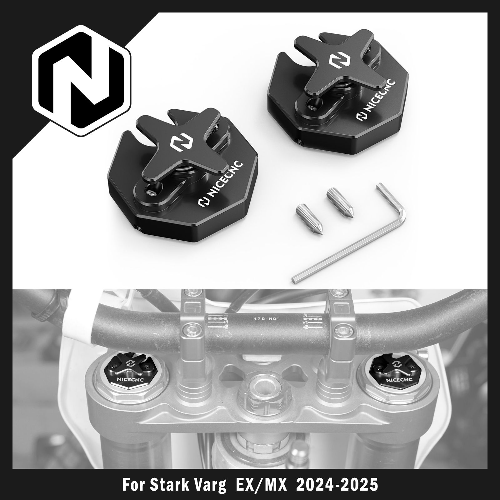 NICECNC Stark Varg EX Stark Varg MX 2024〜2025対応 フロントフォーク コンプレッションアジャスターノブ アルミ製 ペア 8,227円