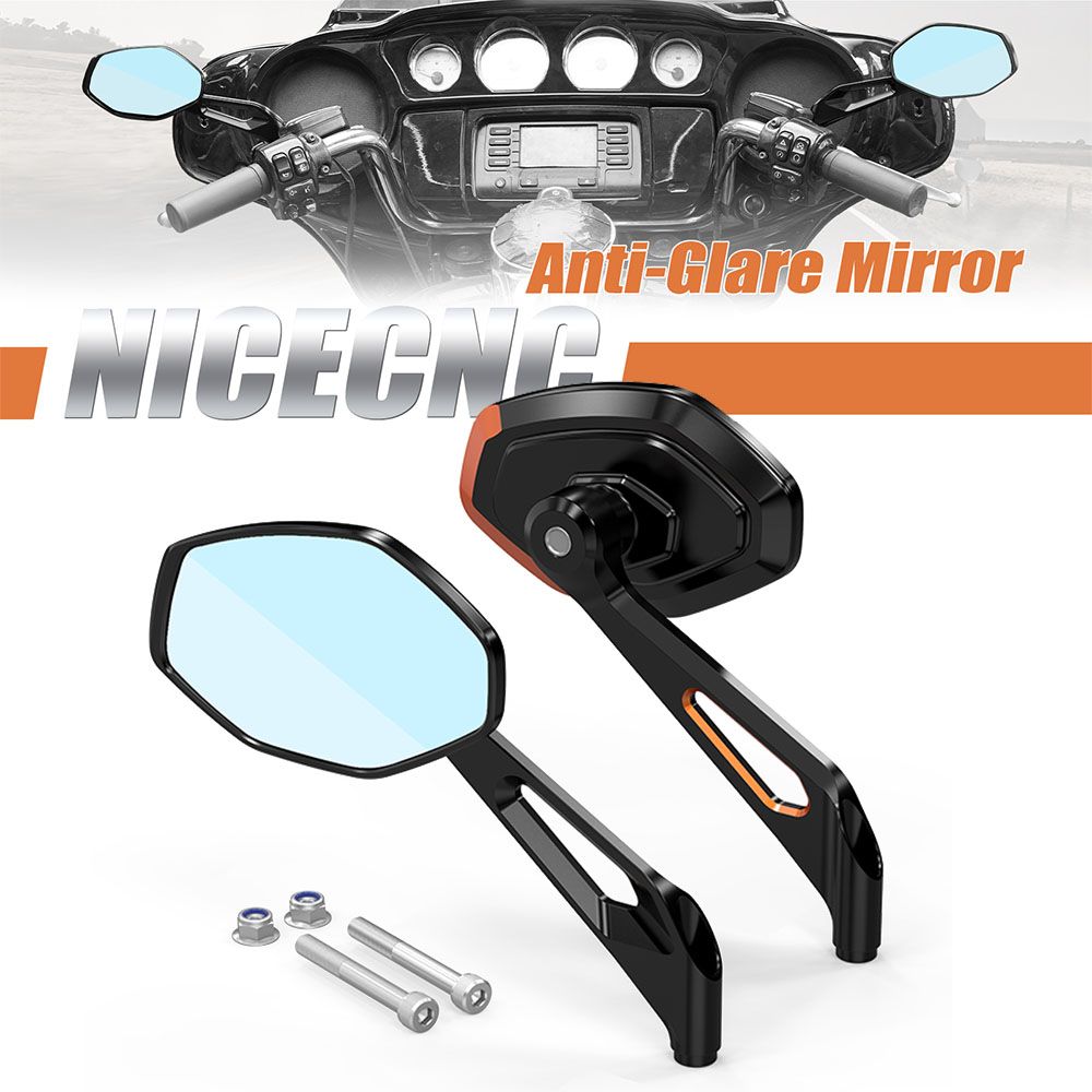 NICECNC ハーレー ツーリング ソフテイル ダイナ スポーツスター アイアン883 1200 ファットボーイ ストリートグライド ロードグライド ロードキング ストリートボブ対応 リアビューミラー
