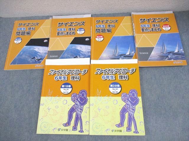 浜学園 小6 理科 サイエンス/要点のまとめ/ファイナルアプローチ 第1/2分冊 通年セット 2025 計6冊 078R2D 8,377円