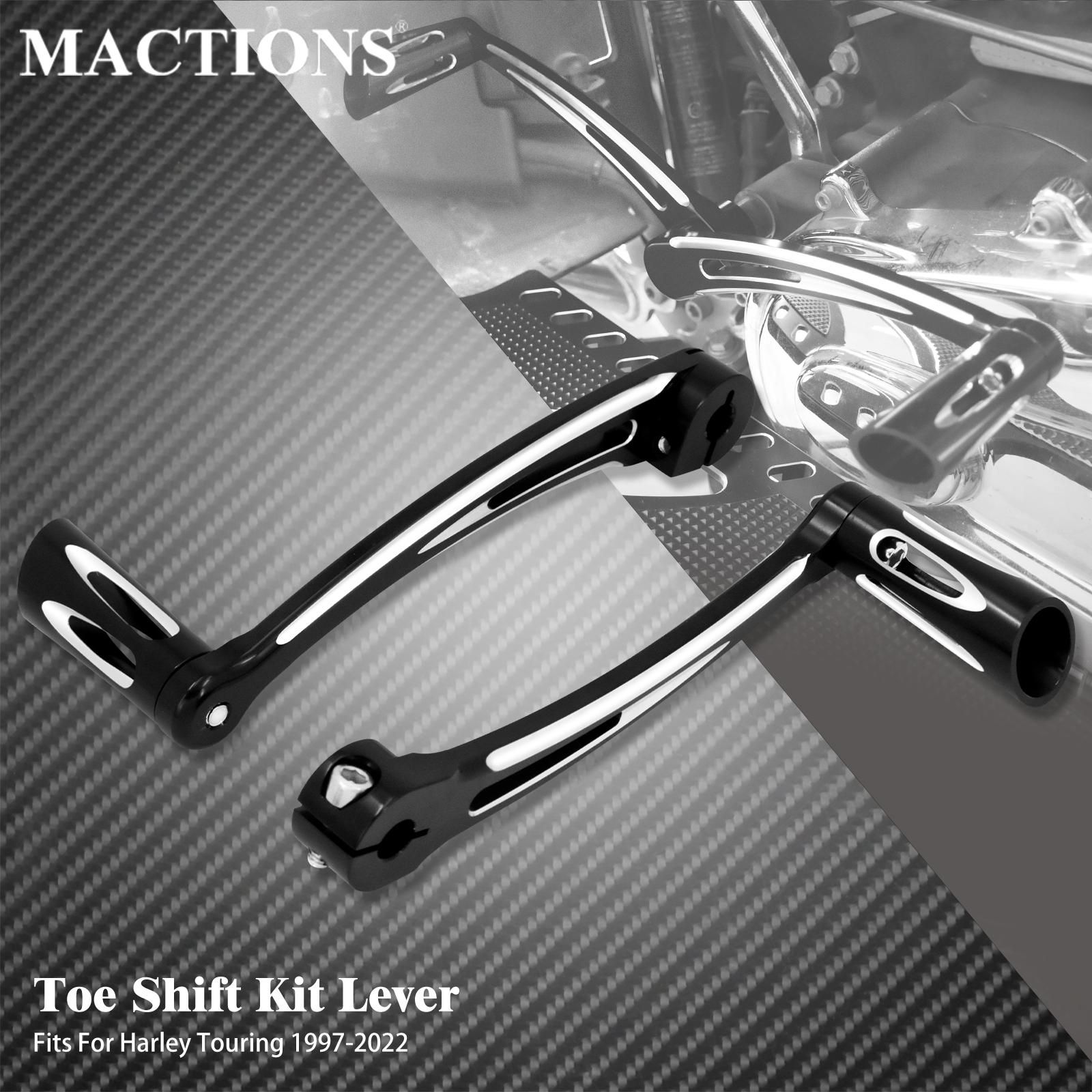 MACTIONS ハーレー FLH/T 1997〜2015 FLソフテイル 2000〜2015対応 ヒールトゥシフトレバーシフターペグ ブラック