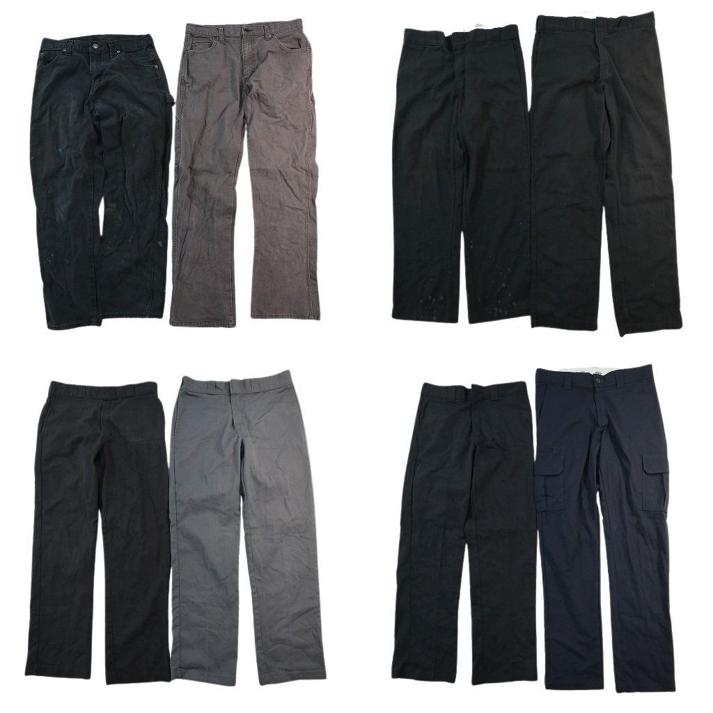 古着卸 まとめ売り ディッキーズ パンツ 8枚セット ( メンズ 32 ) カーゴパンツ 874 ブラック ハンマーループ ペインター 中古 古着 NF9743