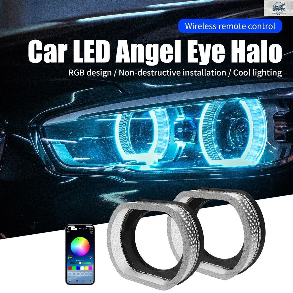 1/2個 2.5/3インチ LED 5D エンジェルアイ ハローリング 車用フロントヘッドライト RGB カラフル装飾ライト オーバル DRL ドライビングライ 7,238円