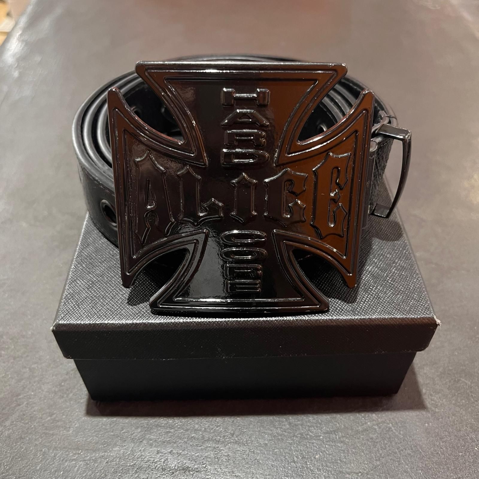 ALICE HOLLYWOOD チョッパーベルト レザー 革 MOTO COUTURE SPINNER BELT アリスハリウッド ブラック F （20311M）