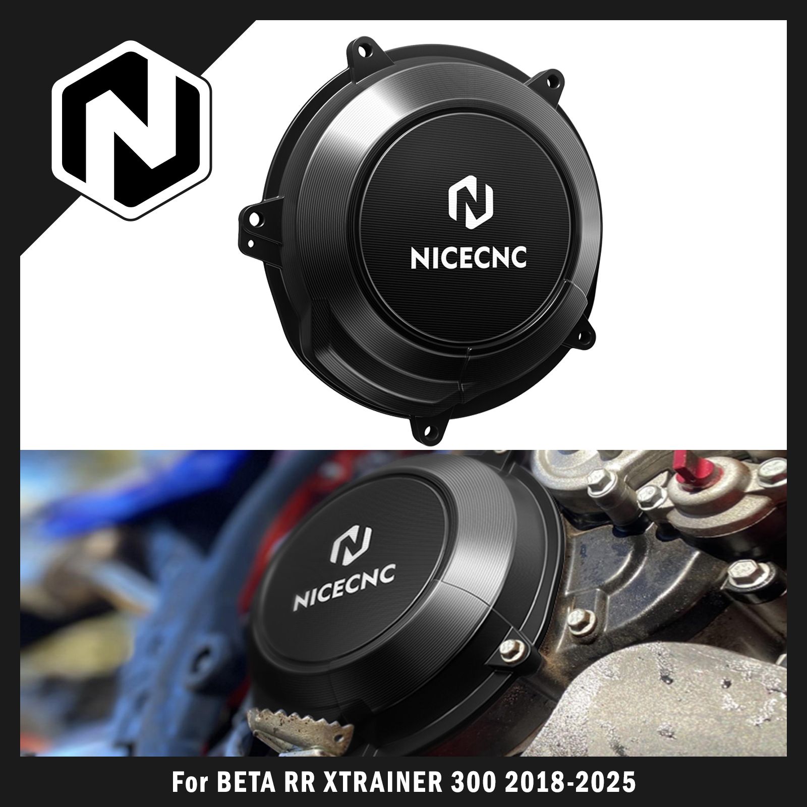 NICECNC ベータ RR250 RR300 Xtrainer300 2018〜2025 CROSS RX300 2023〜2025対応 強化クラッチカバーガード