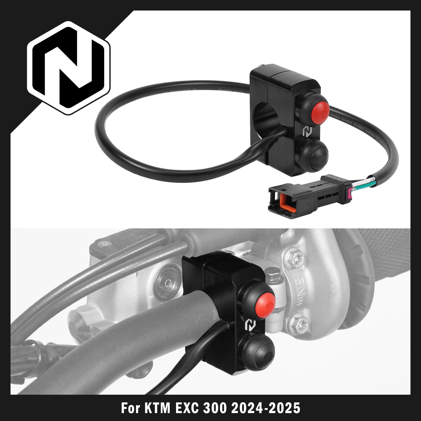 NICECNC KTM EXC300 EXC250 EXCF350 XCW300 SX125 SXF250 SXF450 XC XCF 2023〜2025対応 スタートキルストップスイッチボタン アルミ製