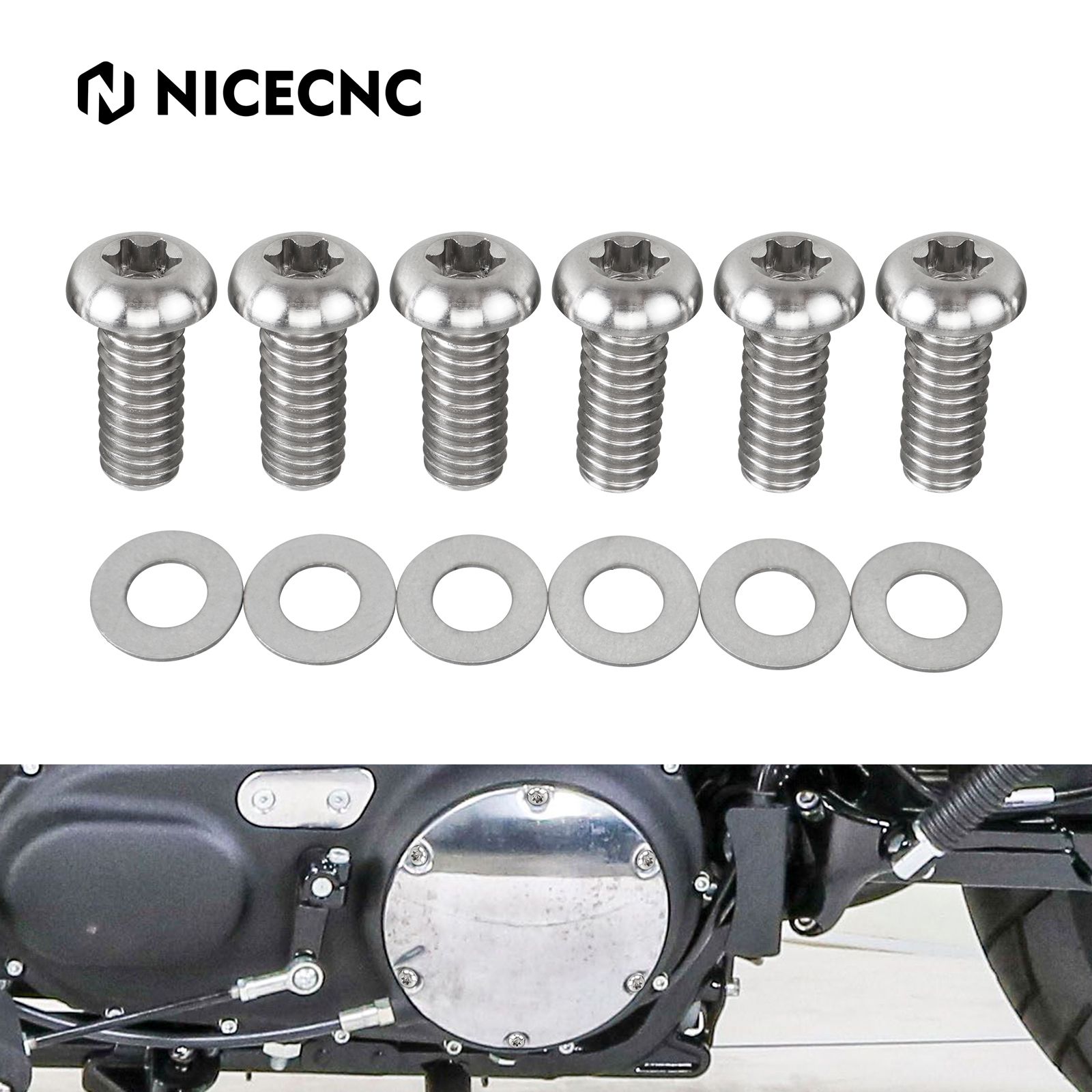 NICECNC ハーレー スポーツスター XL883 XL1200シリーズ対応 クラッチカバーネジ チタン 6,576円