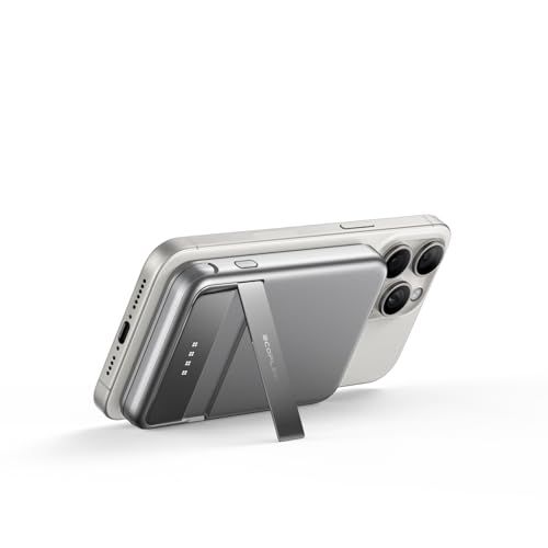 EcoFlow 10000mAh エコフロー PD 65W急速充電対応 Qi2ワイヤレス充電対応 マグネット式 ワイヤレス充電対応 スタンド付き USB-Cケーブル付き デジタルディスプレ付き スマホアプリでスマート管理 デバイス2台同時充電 30104ee6