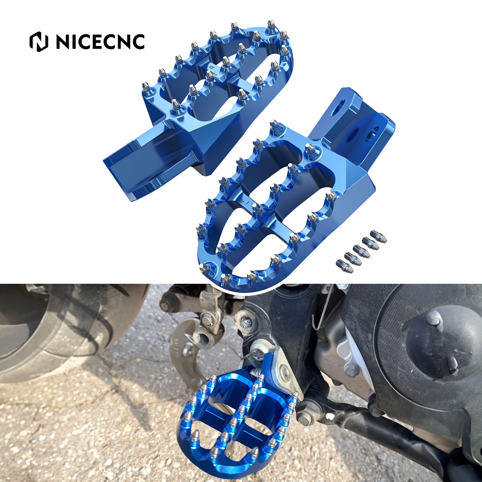 NICECNC ヤマハ WR250R WR250X 2007〜2021対応 57mmワイドフットペグ フットレストペダル 8,738円