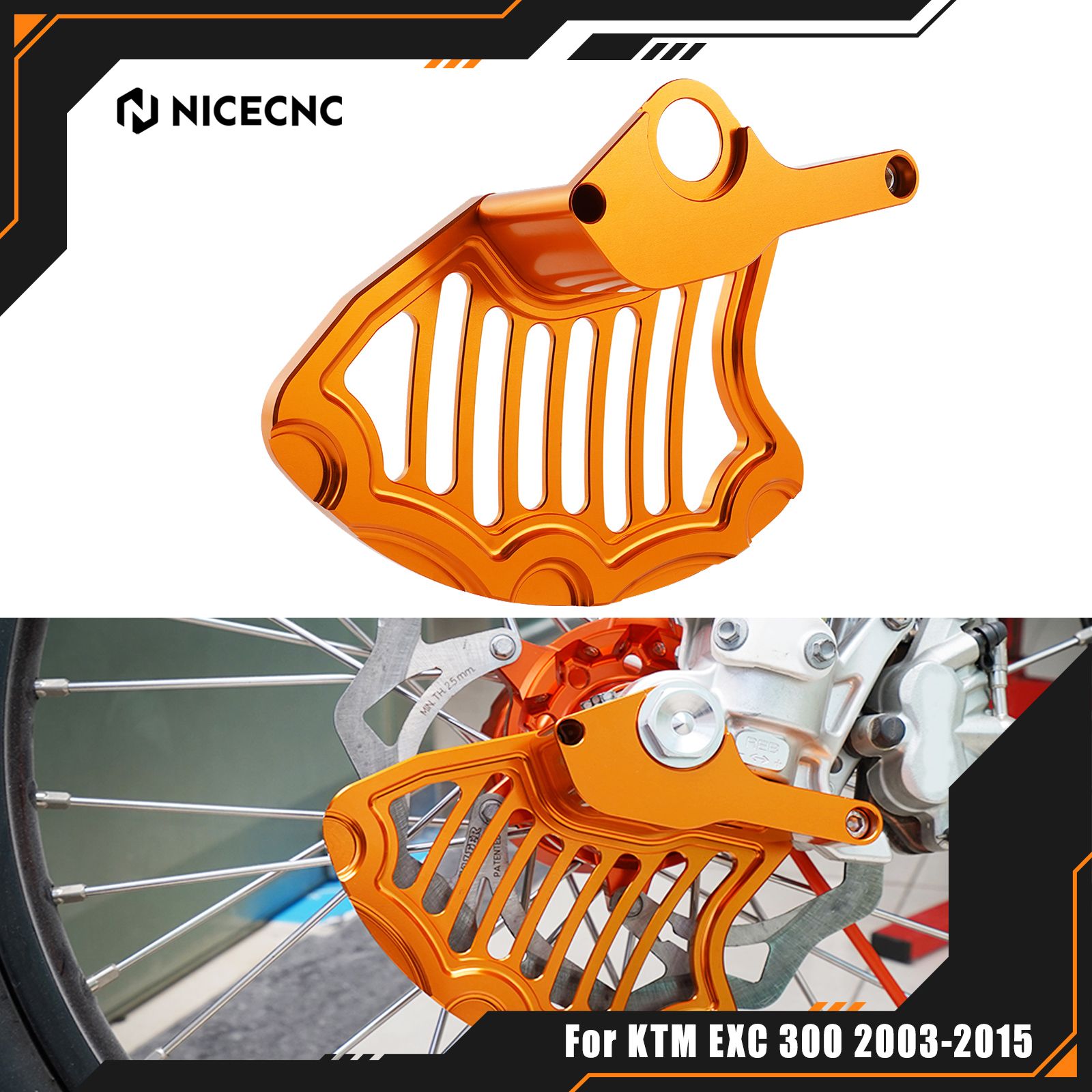 NICECNC KTM EXC300 EXC250 EXCF350 EXC450 XCW XCF-W 2003〜2015 SX125 SXF250 SXF450 XC 2003〜2014対応 フロントブレーキディスクガード 10,625円