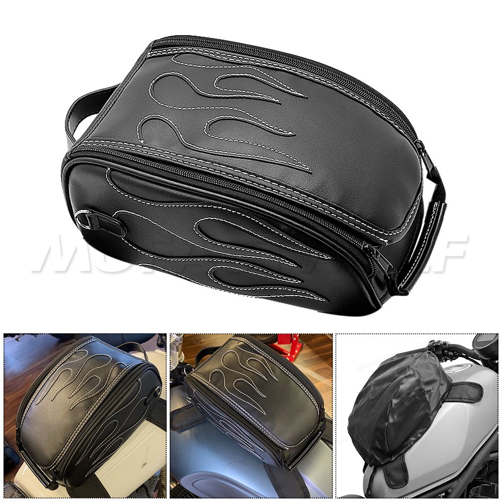 mofastwolf バイク用磁気タンクバッグ 防水 ショルダーバッグ兼用 レザー製