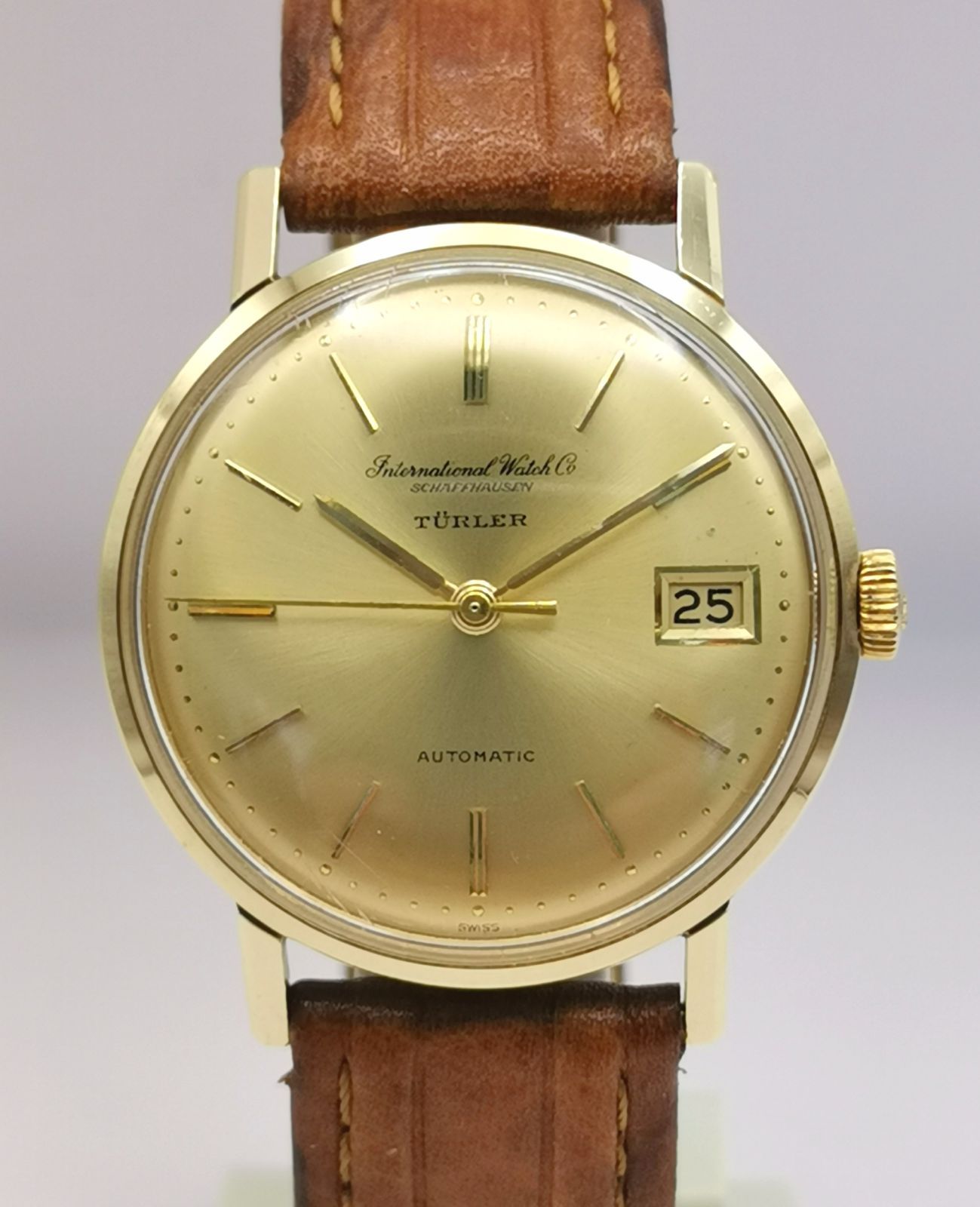 IWC 907A TURLER チューラー Wネーム Cal.8541 魚リューズ GF/SS デイト メンズ 自動巻き 時計 124,000円