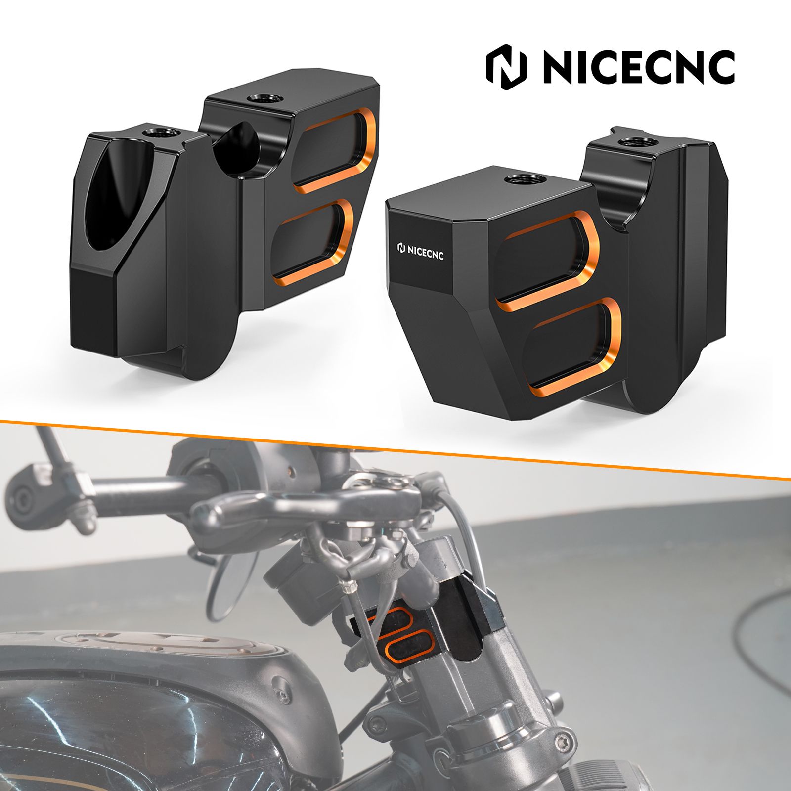 NICECNC 1.77インチ ハーレー RH1250S スポーツスターS RH1250S 2021〜2024対応 ハンドルバーライザー