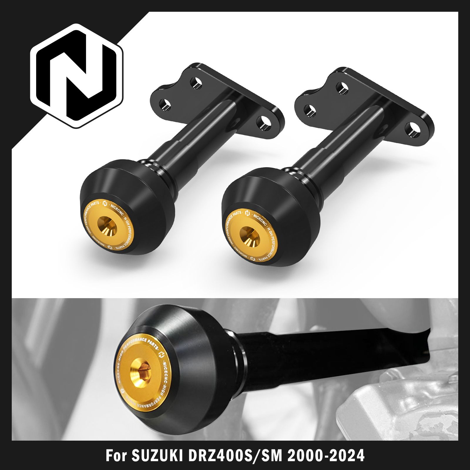 NICECNC スズキ DRZ400S DRZ400SM 2000〜2024対応 エンジンフレームスライダー 転倒防止プロテクター アルミ製 15,688円