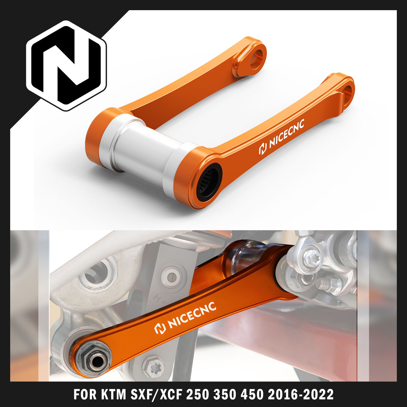 NICECNC KTM SX125 SX250 SXF250 SXF350 SXF450 XC250 XC300 XCF250 XCF350 XCF450 2016〜2022対応 ローダウンリンクキット リンケージアーム アルミ製 11,483円