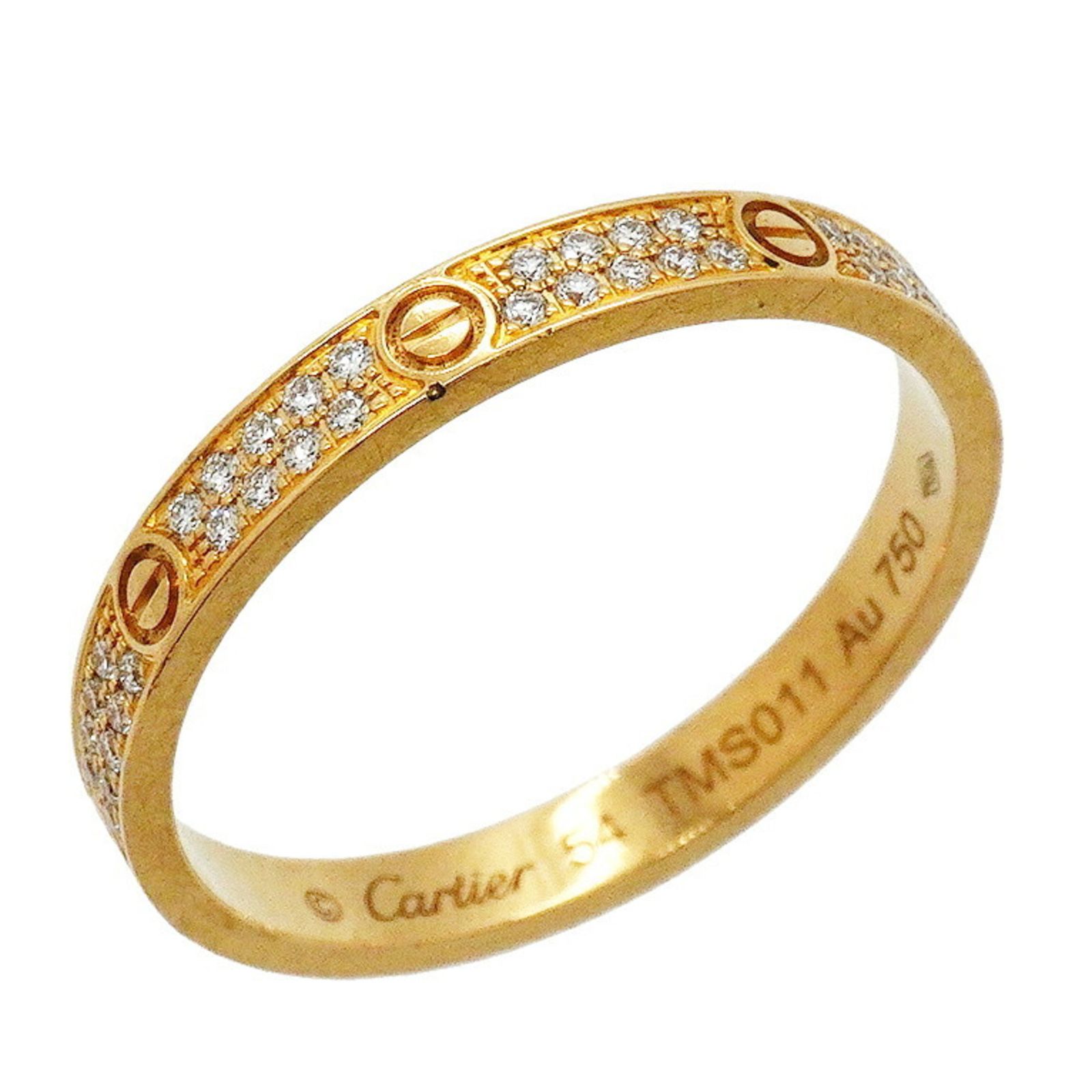 カルティエ(Cartier) カルティエ リング ミニラブ パヴェ 18KYG イエローゴールド ダイヤモンド ＃54レディース