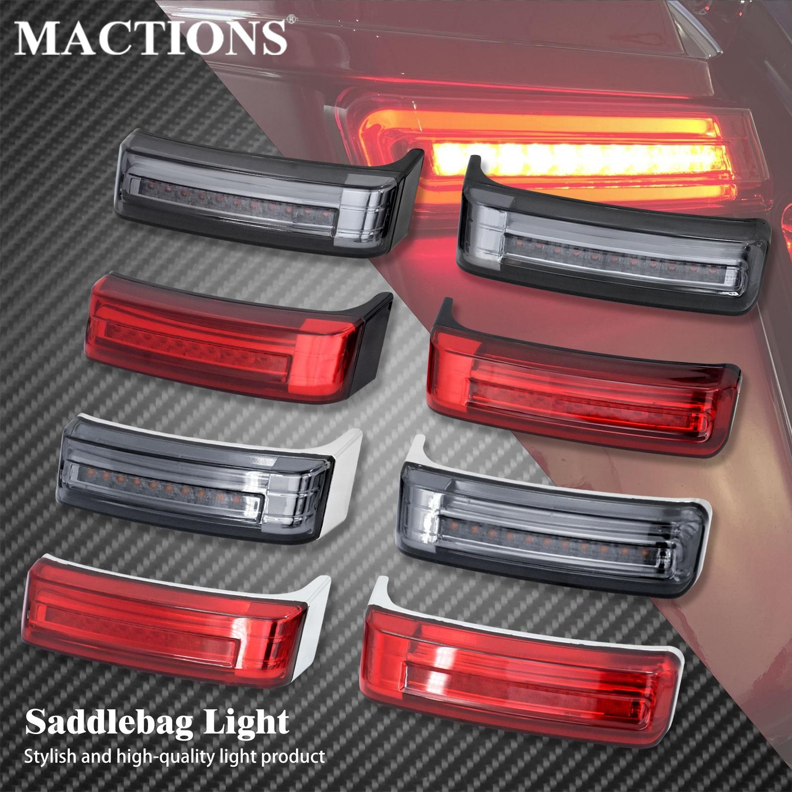 MACTIONS ハーレー ツーリング ロードストリート エレクトラグライド FLH 2014〜2022対応 LED サドルバッグ ランブレーキターンシグナルライト