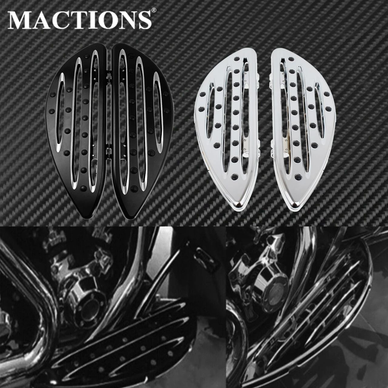 MACTIONS ハーレーツーリング ロードキング エレクトラグライド ソフテイル 1986〜2017対応 フロントフットレストペダル CNCビレットアルミ