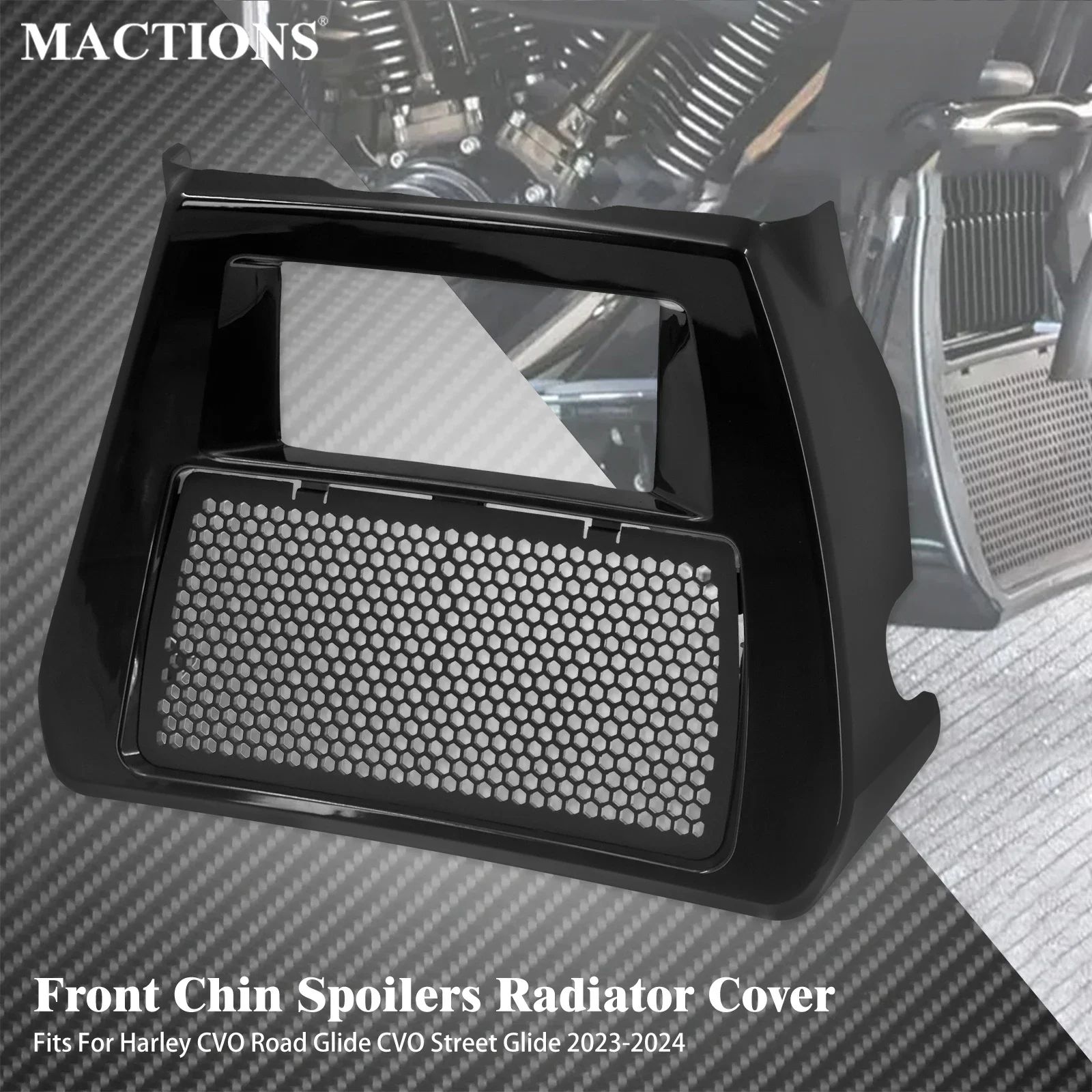 MACTIONS ハーレー ロードグライド CVOストリートグライド 2023〜2024対応 フロントスポイラー ラジエーターチンカバー ブラック 22,784円